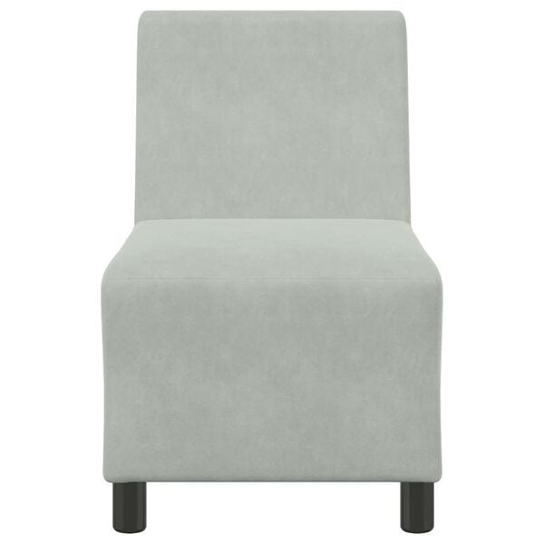 vidaXL Modulaire bank zonder armleuningen lichtgrijs 55 cm fluweel