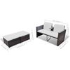 vidaXL 4-delige Loungeset met kussens poly rattan bruin