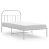 vidaXL Bedframe met hoofdbord metaal wit 100x200 cm
