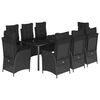 vidaXL 9-delige Tuinset poly rattan zwart