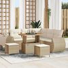 vidaXL Tuin Sofa Set met kussen 8 pcs Beige en Cr&egrave;me poly rattan