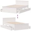vidaXL Bedframe zonder matras met hoofdbord grenenhout wit 120x190 cm