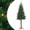 vidaXL Slanke Kerstboom Groen 210 cm PVC en massief dennenhout
