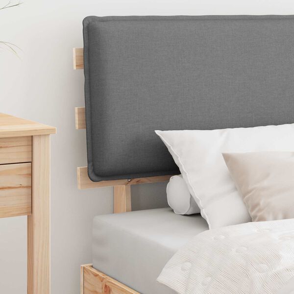 vidaXL Bedframe met Gevoerd Hoofdgedeelte Lichtgrijs 90 x 190 cm