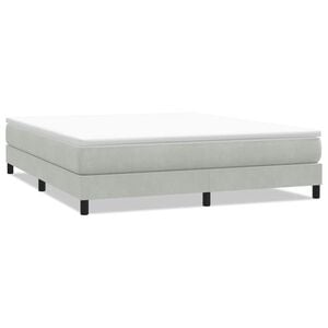 vidaXL Bed boxspring zonder matras 180x220 cm fluweel lichtgrijs