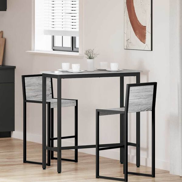 vidaXL Tafel Grijs Sonoma 100 x 40 x 100,5 cm Engineered hout en staal