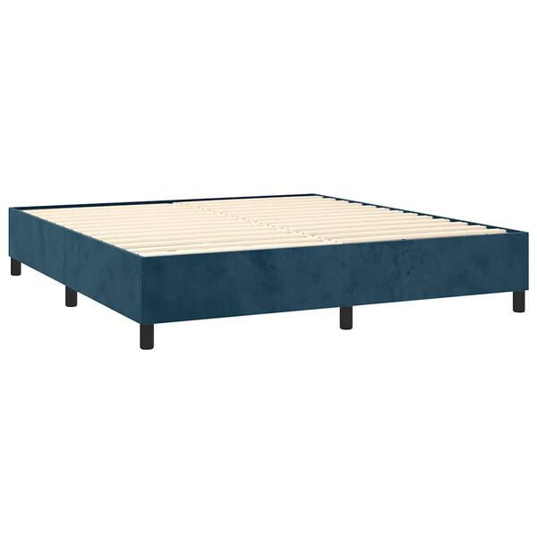 vidaXL Boxspring bed 180x200 cm fluweel donkerblauw