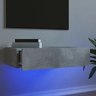 vidaXL Tv-meubel met LED-verlichting 60x35x15,5 cm betongrijs