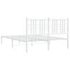 vidaXL Bedframe met hoofdbord metaal wit 120x190 cm