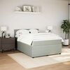 vidaXL Boxspring met matras fluweel lichtgrijs 140x200 cm