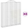 vidaXL Schanskorven 8 st gewelfd 200x30x220/240 cm ijzer