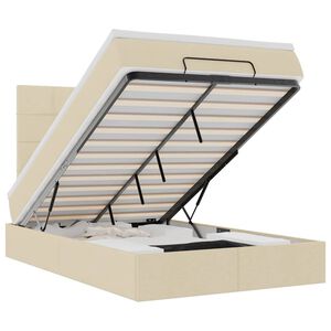 vidaXL Ottoman bed met matras 120x200cm stof cr&egrave;mekleurig