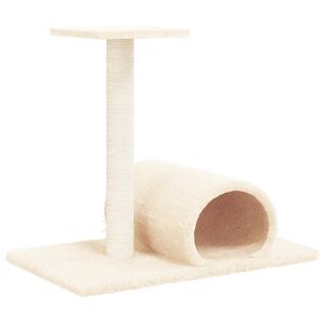 vidaXL Kattenmeubel met tunnel 60x34,5x50 cm cr&egrave;mekleurig
