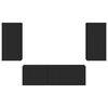 vidaXL TV Wandkast Set Wandgemonteerd 4 pcs Zwart Bewerkt hout