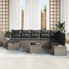 vidaXL Tuin Sofa Set met kussen 9 pcs Grijs poly rattan