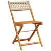 vidaXL 5-delige Tuinset poly rattan en massief hout beige