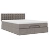 vidaXL Bed poef met matras en LED's 140x190 cm stof taupe