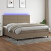 vidaXL Boxspring met matras en LED stof taupe 200x200 cm