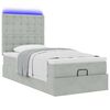 vidaXL Ottoman bed met matrassen en LED's 90x200cm fluweel lichtgrijs