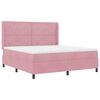 vidaXL Boxspringbed met matras met LED Roze 180 x 200 cm Fluweel