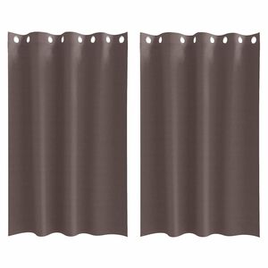 vidaXL Zwart-out Gordijnen met Ringen 2 st Donkerbruin 175 x 140 cm
