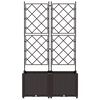 vidaXL Tuin Bloempot 2 pcs Bruin 80 x 40 x 143 cm Kunststof