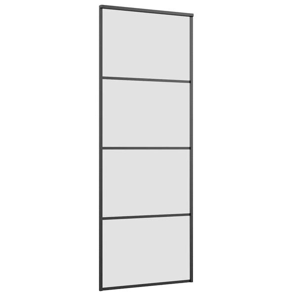 vidaXL Schuifdeur met beslag 76x205 cm ESG-glas en aluminium