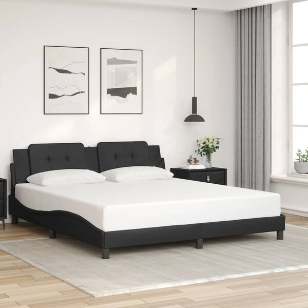 vidaXL Bedframe zonder matras "Zadar" kunstleer zwart 180x200 cm