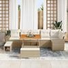 vidaXL Tuin Sofa Set met kussen met opslag 9 pcs beige en cr&egrave;mekleurig