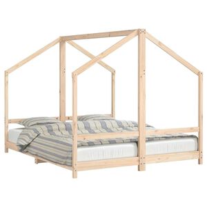 vidaXL Kinderbedframe 2x(80x200) cm massief grenenhout