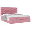 vidaXL Ottoman bed met matrassen 200x200cm fluweel roze
