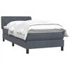 vidaXL Boxspring met matras fluweel donkergrijs 80x220 cm
