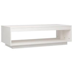 vidaXL Salontafel 110x50x33,5 cm massief grenenhout wit