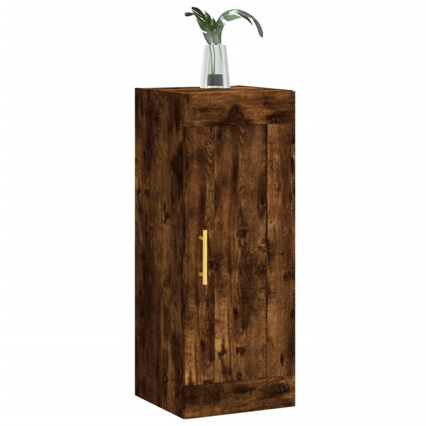 vidaXL Wandkast 34,5x34x90 cm bewerkt hout gerookt eikenkleurig