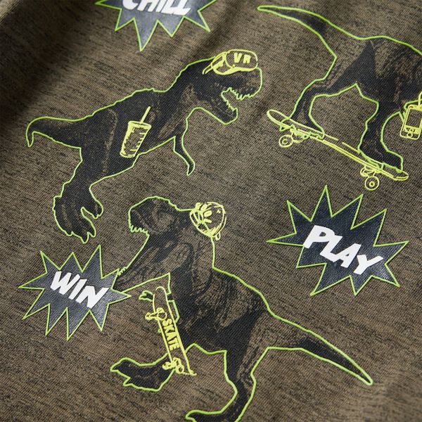 Kindershirt met lange mouwen 92 gemêleerd kakikleurig