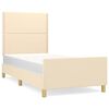vidaXL Bedframe zonder matras 90x190 cm stof cr&egrave;mekleurig