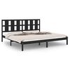 vidaXL Bedframe massief hout zwart 180x200 cm