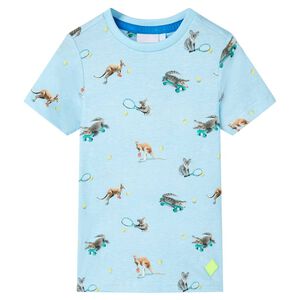 vidaXL Kindershirt 116 gem&ecirc;leerd lichtblauw