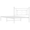 vidaXL Bedframe met hoofdbord metaal wit 107x203 cm