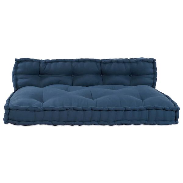 vidaXL Pallet Sofa Kussen 2 pcs Indigo 120 x 80 x 38 cm Stof