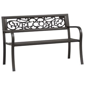 vidaXL Tuinbank 125 cm staal zwart