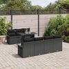 vidaXL Tuin Sofa Set met kussen met opslag 8 pcs Zwart Poly Rattan