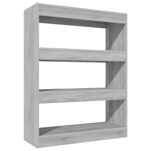 vidaXL Boekenkast/kamerscherm 80x30x103 cm bewerkt hout grijs sonoma