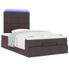 vidaXL Ottoman bed met matras en LED's 120x200cm stof donkerbruin