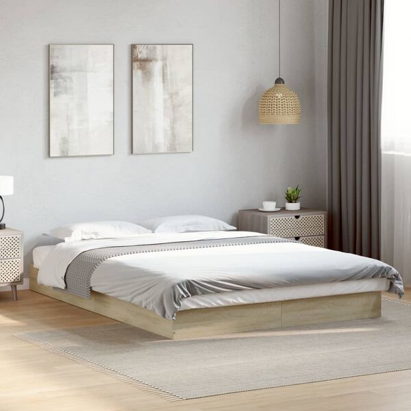 vidaXL Bedframe zonder matras hout sonoma eikenkleurig 120x200 cm