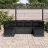vidaXL Tuin Sofa Set met kussen met opslag 6 pcs Zwart Poly riet