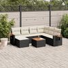 vidaXL 8-delige Loungeset met kussens poly rattan zwart