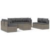 vidaXL 8-delige Loungeset met kussens poly rattan grijs