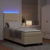 vidaXL Boxspring bed met matras met LED Cr&egrave;me 80 x 200 cm Stof