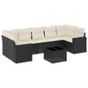 vidaXL 8-delige Loungeset met kussens poly rattan zwart